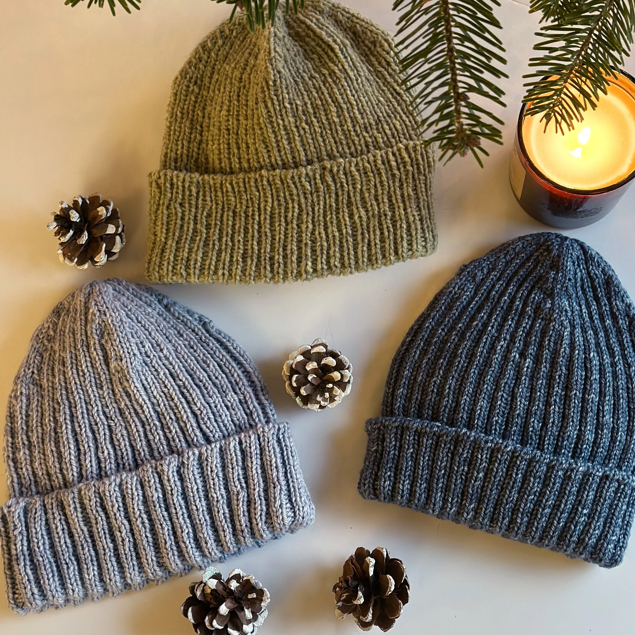 3 in 1 Hat Knitting Pattern Ribbed Beanie Toque — Knit for the